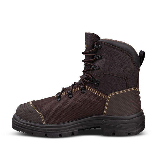 OLIVER  150MM BROWN LACE-UP BOOT – CAUSTIC AND 100% WATERPROOF