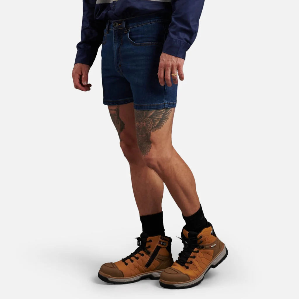 KINGGEE STRETCH DENIM WORK SHORTS