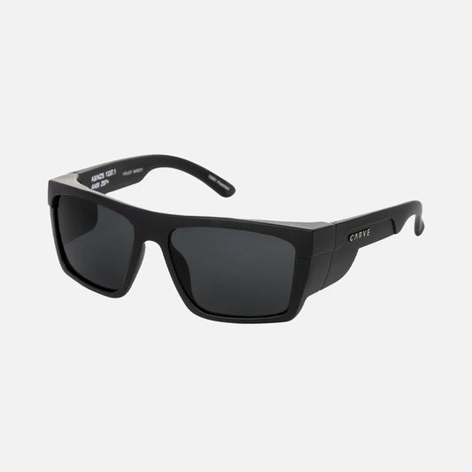 CARVE VOLLEY - SAFETY MATT BLACK FRAME - GREY POLARIZED LENS