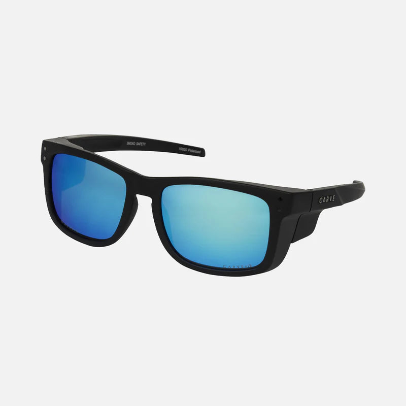 CARVE SMOKO - SAFETY MATT BLACK FRAME - GREY POLARIZED BLUE IRIDIUM LENS