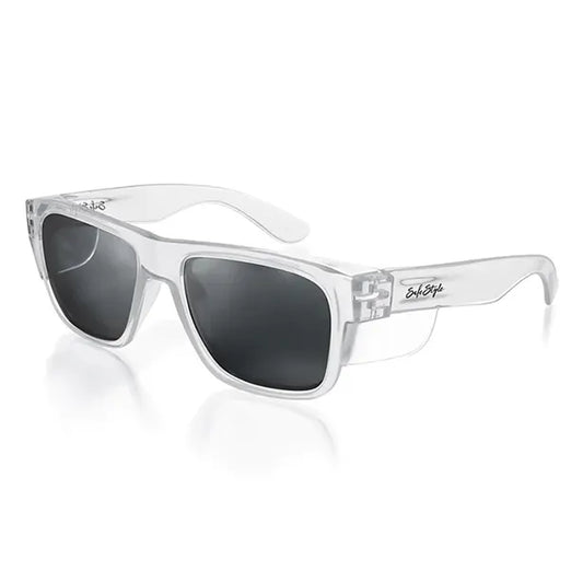 SAFESTYLE FUSIONS CLEAR FRAME POLARISED LENS