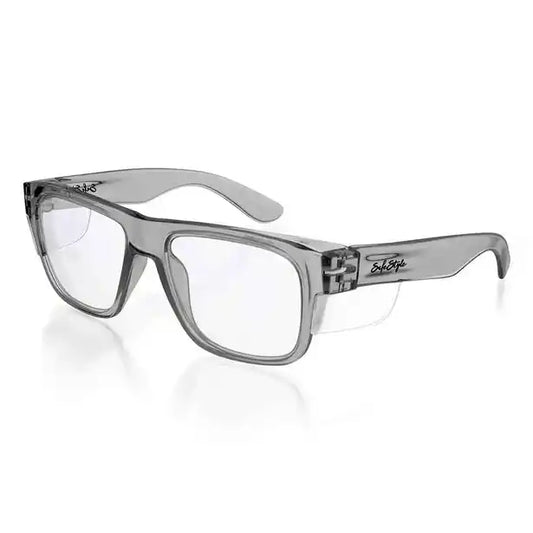 SAFESTYLE FUSIONS GRAPHITE FRAME CLEAR UV400 LENS SAFETY GLASSES