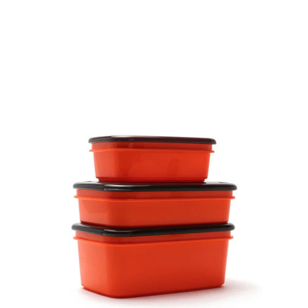 RUGGED XTREMES 3PCK ASSORTED REUSABLE CRIB CONTAINERS - RED