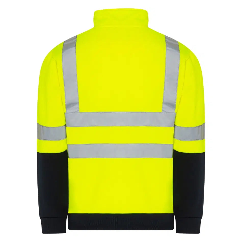 SPARTAN TAPED 1/2 ZIP HI VIS FLEECY JUMPER – YELLOW/NAVY