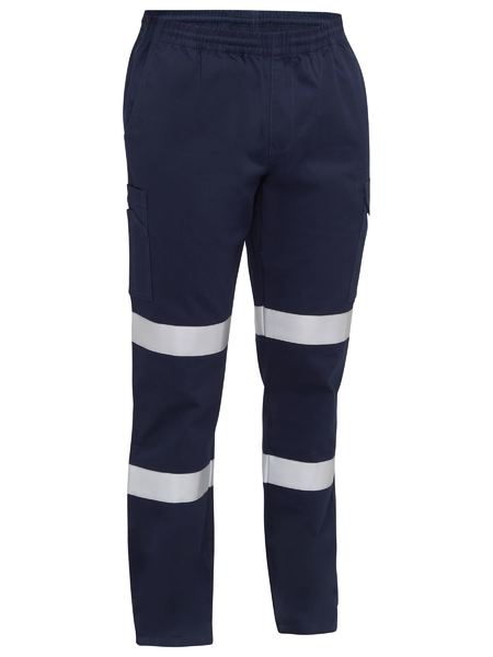 BISLEY TAPED BIOMOTION STRETCH COTTON DRILL ELASTIC WAIST CARGO WORK PANT