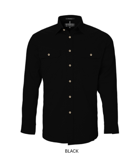 PILBARA MENS OPEN FRONT L/S SHIRT