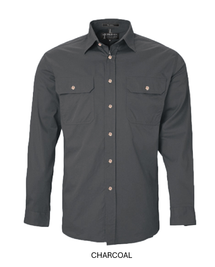 PILBARA MENS OPEN FRONT L/S SHIRT