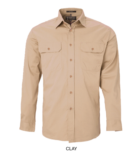 PILBARA MENS OPEN FRONT L/S SHIRT