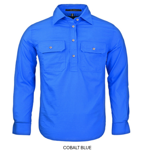 PILBARA KIDS CLOSED FRONT L/S SHIRT