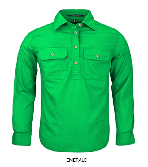 PILBARA KIDS CLOSED FRONT L/S SHIRT