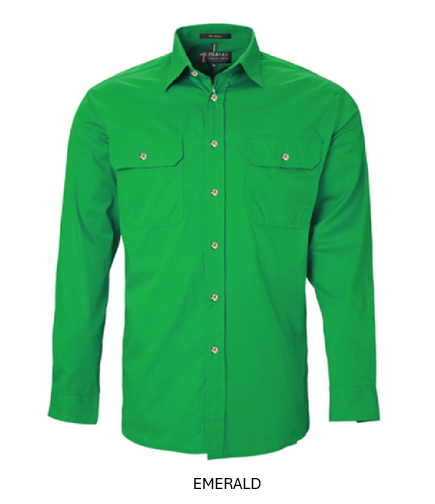 PILBARA MENS OPEN FRONT L/S SHIRT