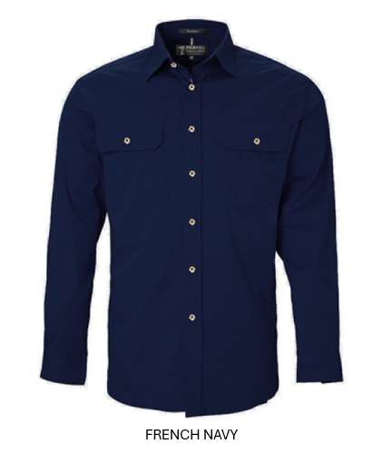 PILBARA MENS OPEN FRONT L/S SHIRT