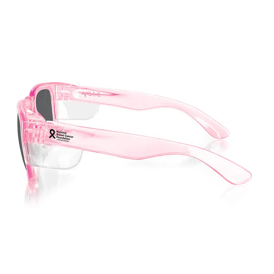 SAFESTYLE FUSIONS PINK FRAME POLARISED UV400 LENS SAFETY GLASSES