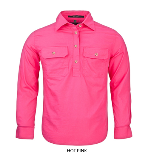 PILBARA KIDS CLOSED FRONT L/S SHIRT