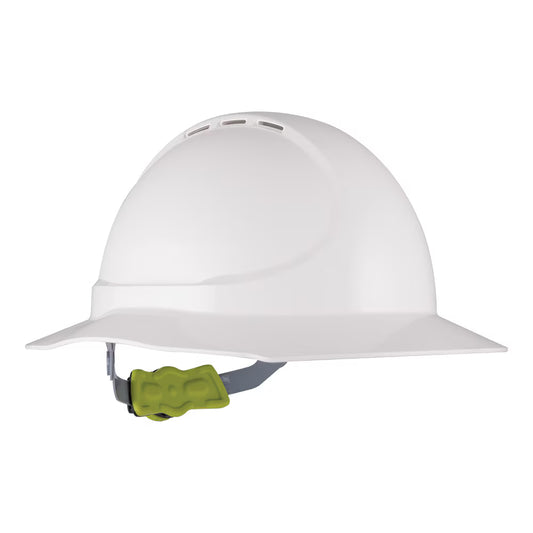 FORCE 360 GT11 TYPE 1 ABS VENTED BROAD BRIM HARD HAT WITH RATCHET HARNESS