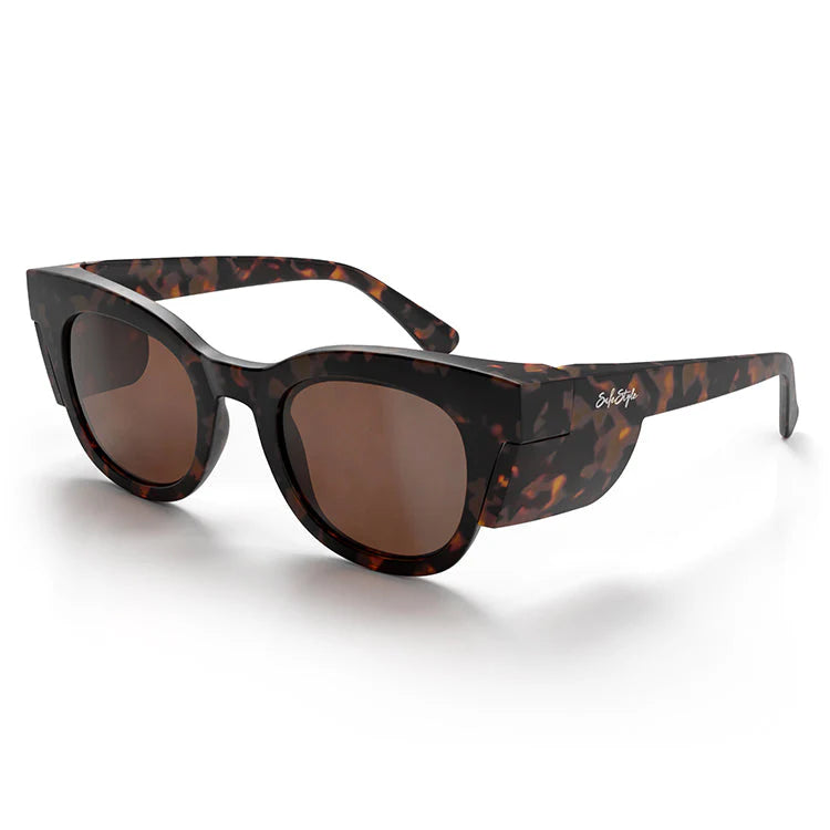 SAFESTYLE HARPS MATTE TORT FRAME BROWN POLARISED LENS SAFETY GLASSES