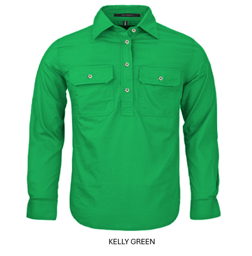 PILBARA KIDS CLOSED FRONT L/S SHIRT