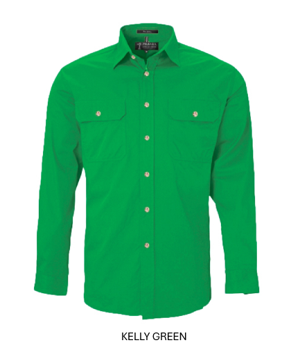 PILBARA MENS OPEN FRONT L/S SHIRT