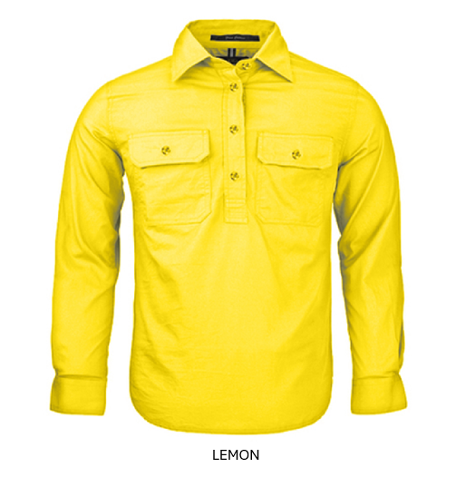 PILBARA KIDS CLOSED FRONT L/S SHIRT