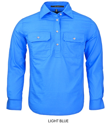 PILBARA KIDS CLOSED FRONT L/S SHIRT