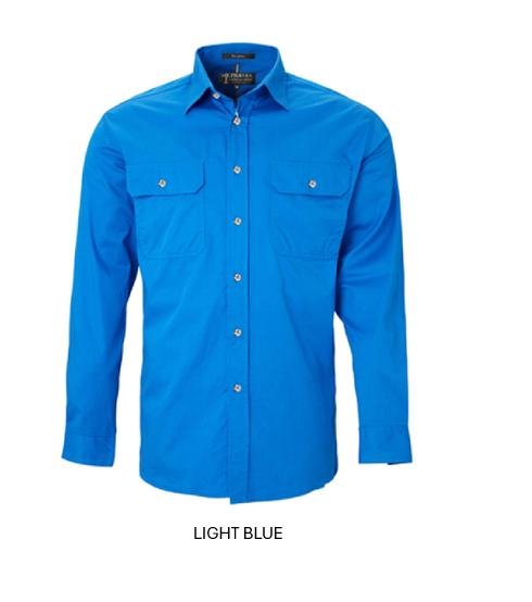 PILBARA MENS OPEN FRONT L/S SHIRT