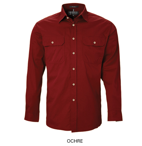 PILBARA MENS OPEN FRONT L/S SHIRT