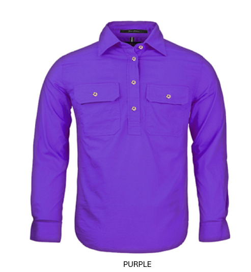 PILBARA KIDS CLOSED FRONT L/S SHIRT