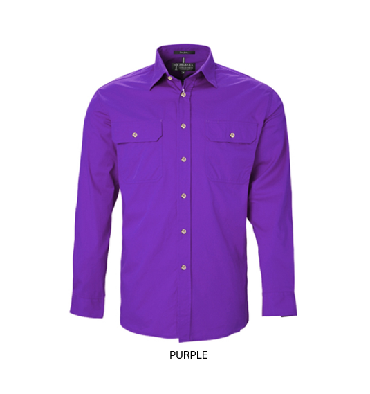 PILBARA MENS OPEN FRONT L/S SHIRT
