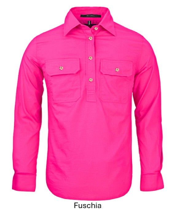 PILBARA LADIES CLOSED FRONT L/S SHIRT
