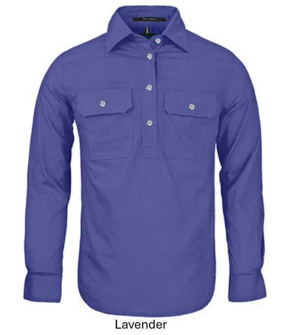 PILBARA LADIES CLOSED FRONT L/S SHIRT