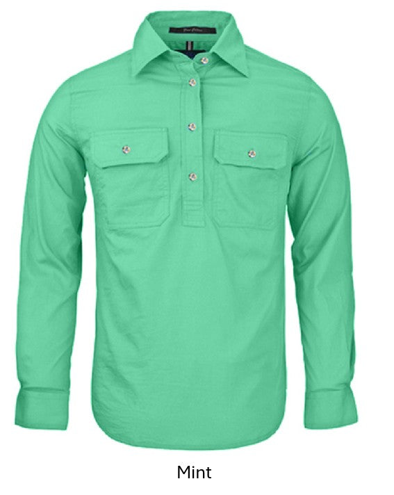 PILBARA LADIES CLOSED FRONT L/S SHIRT