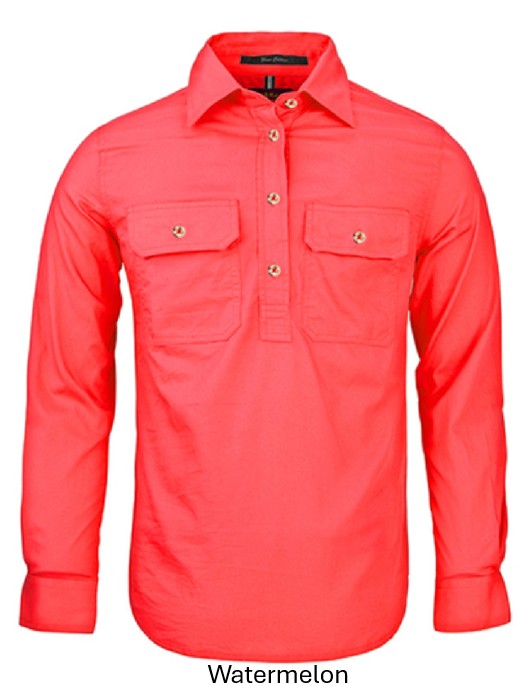 PILBARA LADIES CLOSED FRONT L/S SHIRT