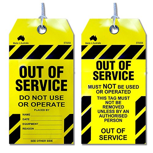 MAXISAFE OUT OF SERVICE SAFETY TAG 100PK