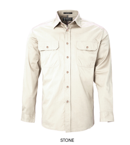 PILBARA MENS OPEN FRONT L/S SHIRT