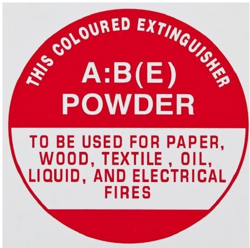 FIREX ABE DRY POWDER - IDENTIFICATION SIGN PLASTIC