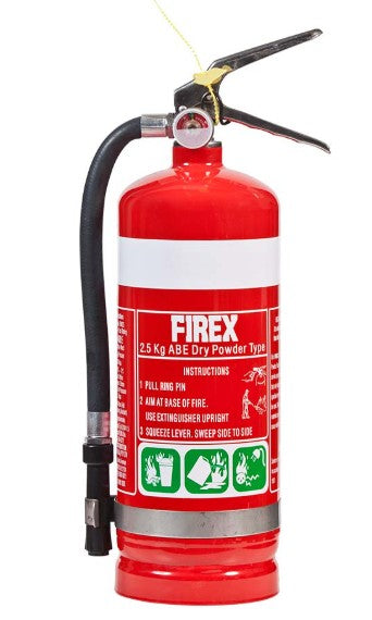 FIREX 2.5KG AB:E DRY POWDER FIRE EXTINGUISHER