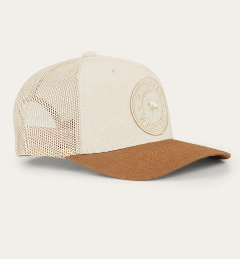 RINGERS WESTERN SIGNATURE BULL KIDS TRUCKER CAP - BEIGE/CLAY