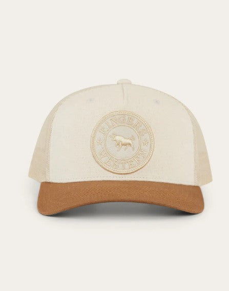 RINGERS WESTERN SIGNATURE BULL KIDS TRUCKER CAP - BEIGE/CLAY