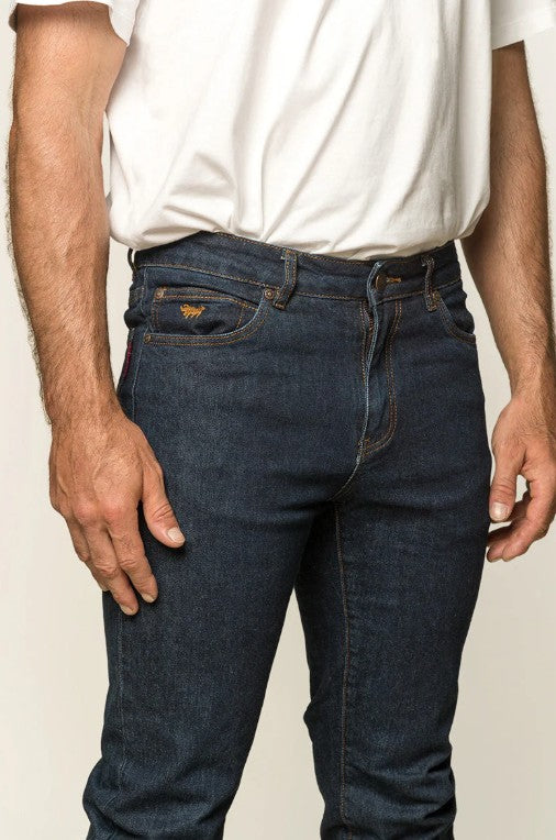 RINGERS WESTERN BURKE MENS TAPERED SLIM LEG JEANS - DARK BLUE