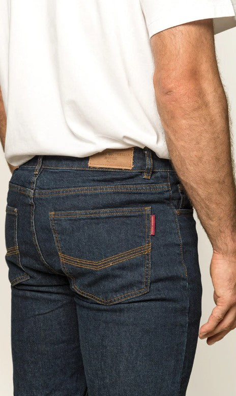 RINGERS WESTERN BURKE MENS TAPERED SLIM LEG JEANS - DARK BLUE