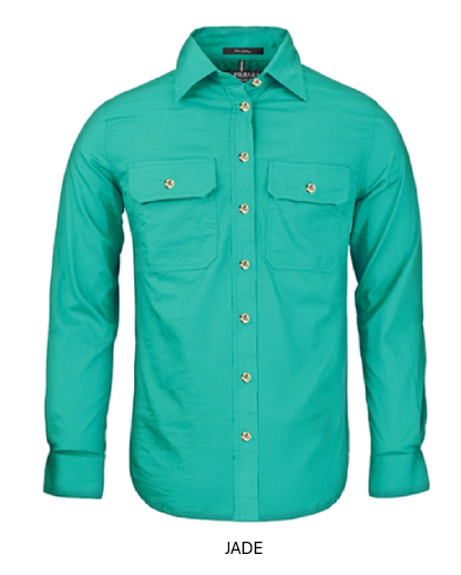 PILBARA LADIES OPEN FRONT L/S SHIRT