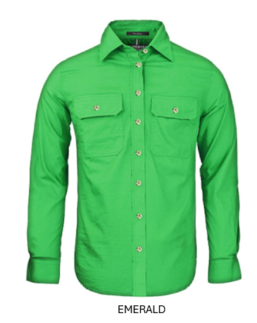 PILBARA LADIES OPEN FRONT L/S SHIRT