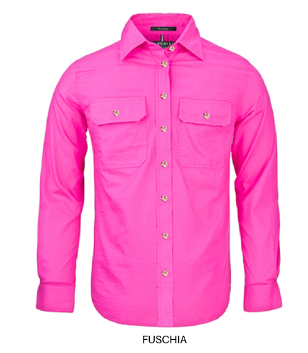 PILBARA LADIES OPEN FRONT L/S SHIRT