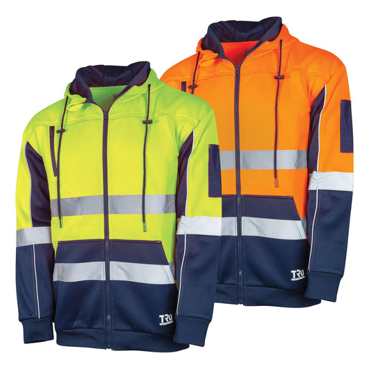 TRU WORKWEAR TWO-TONE FLEECE HOODIE WITH REFLECTIVE TAPE