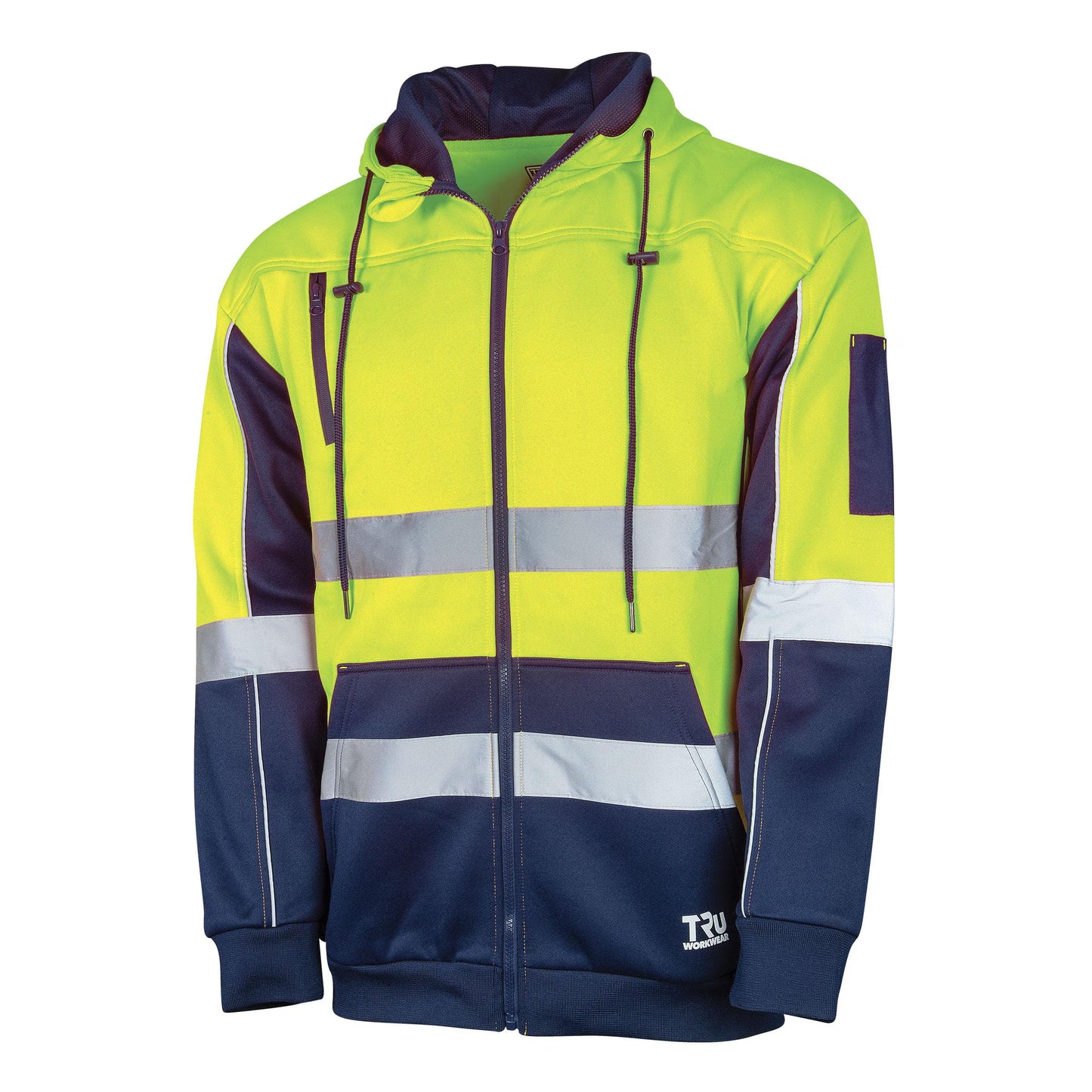 TRU WORKWEAR TWO-TONE FLEECE HOODIE WITH REFLECTIVE TAPE