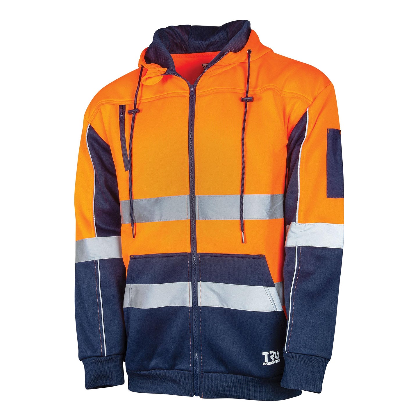 TRU WORKWEAR TWO-TONE FLEECE HOODIE WITH REFLECTIVE TAPE