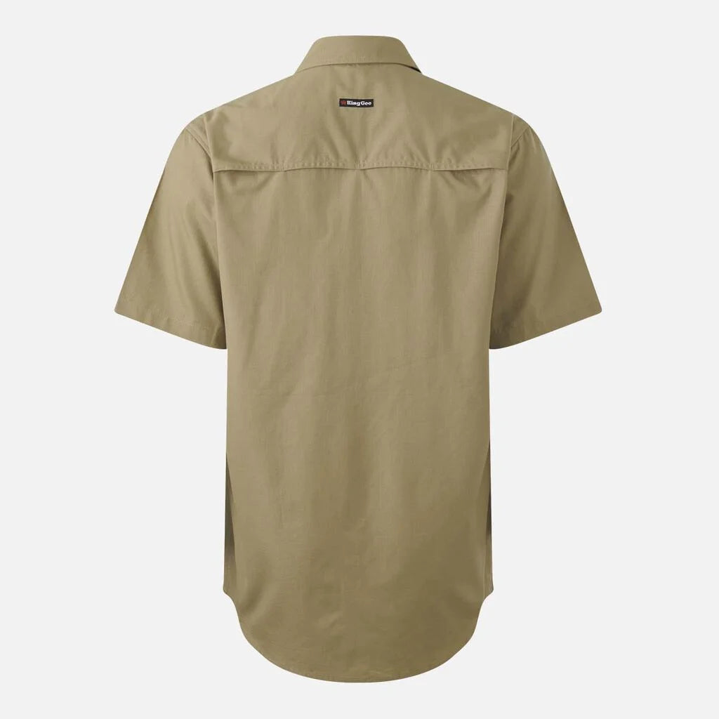 KINGGEE WORKCOOL VENTED SHIRT SHORT SLEEVE - KHAKI