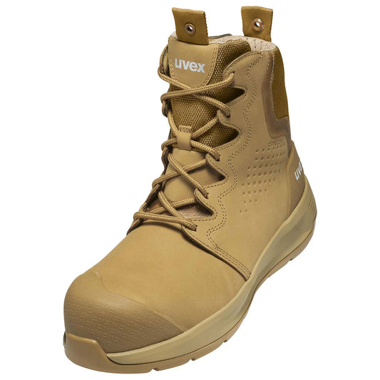 UVEX  3 X-FLOW ZIP SIDE EXTRA WIDE WORK BOOT - TAN